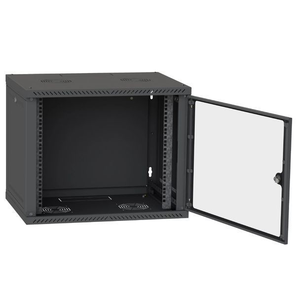 IPCOM 12U 600x600 Шафа телекомунікаційна двері скло (чорна) 99-00017728 фото