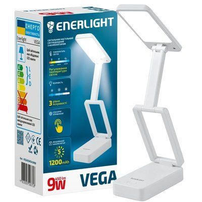 ENERLIGHT VEGA 9Вт 3000-6000K Світильник настільний світлодіодний з акумулятором 99-00021746 фото
